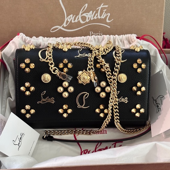 🆕😍🔥 CHRISTIAN LOUBOUTIN Paloma Loubinthesky Studs Clutch Bag - Picture 10 of 16